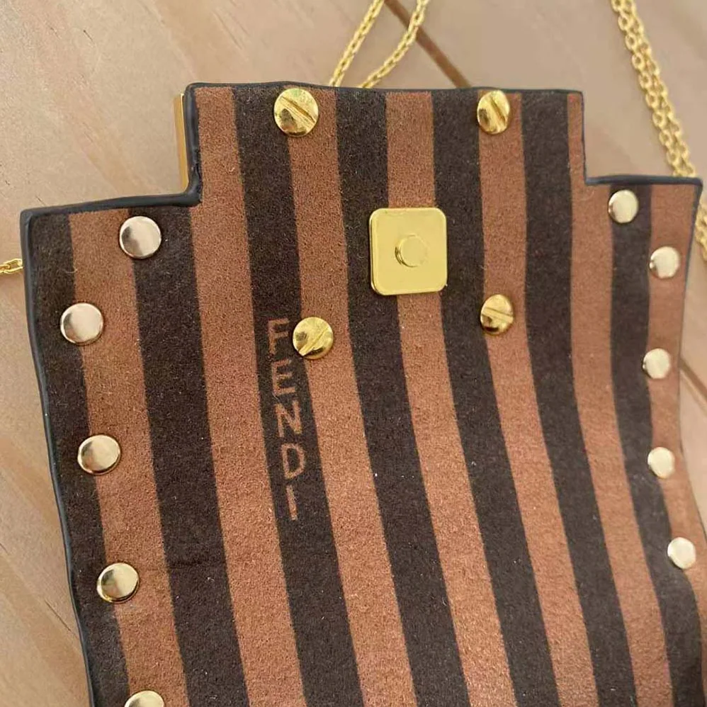 Fendi Nano Baguette White Nappa Leather Charm for Women