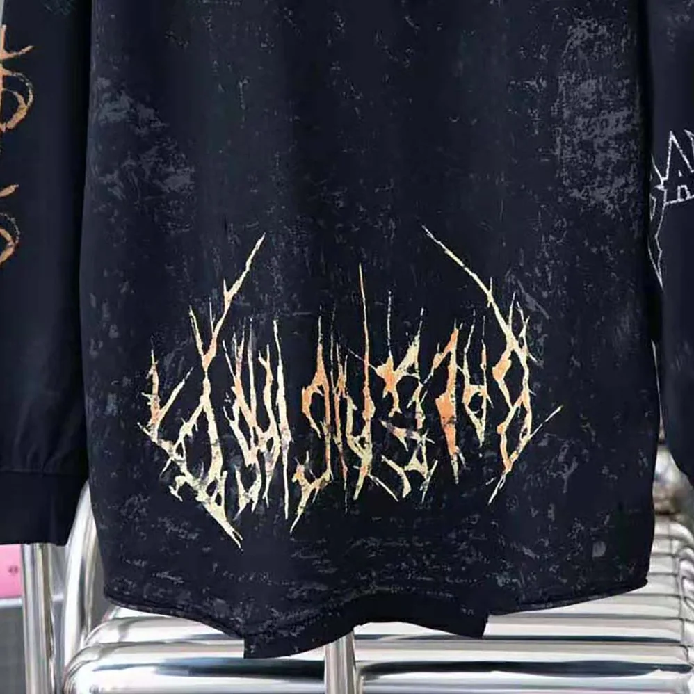 Balenciaga Paris Moon Upside Down Long Sleeve T-Shirt Oversized in Black Faded for Men Balenciaga Paris Moon Upside Down Long Sleeve T-Shirt Oversized in Black Faded for Men