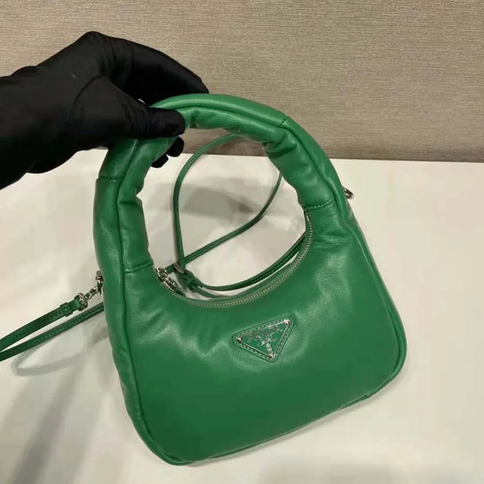 Prada Soft Padded Nappa Leather Mini-Bag for Women in Green