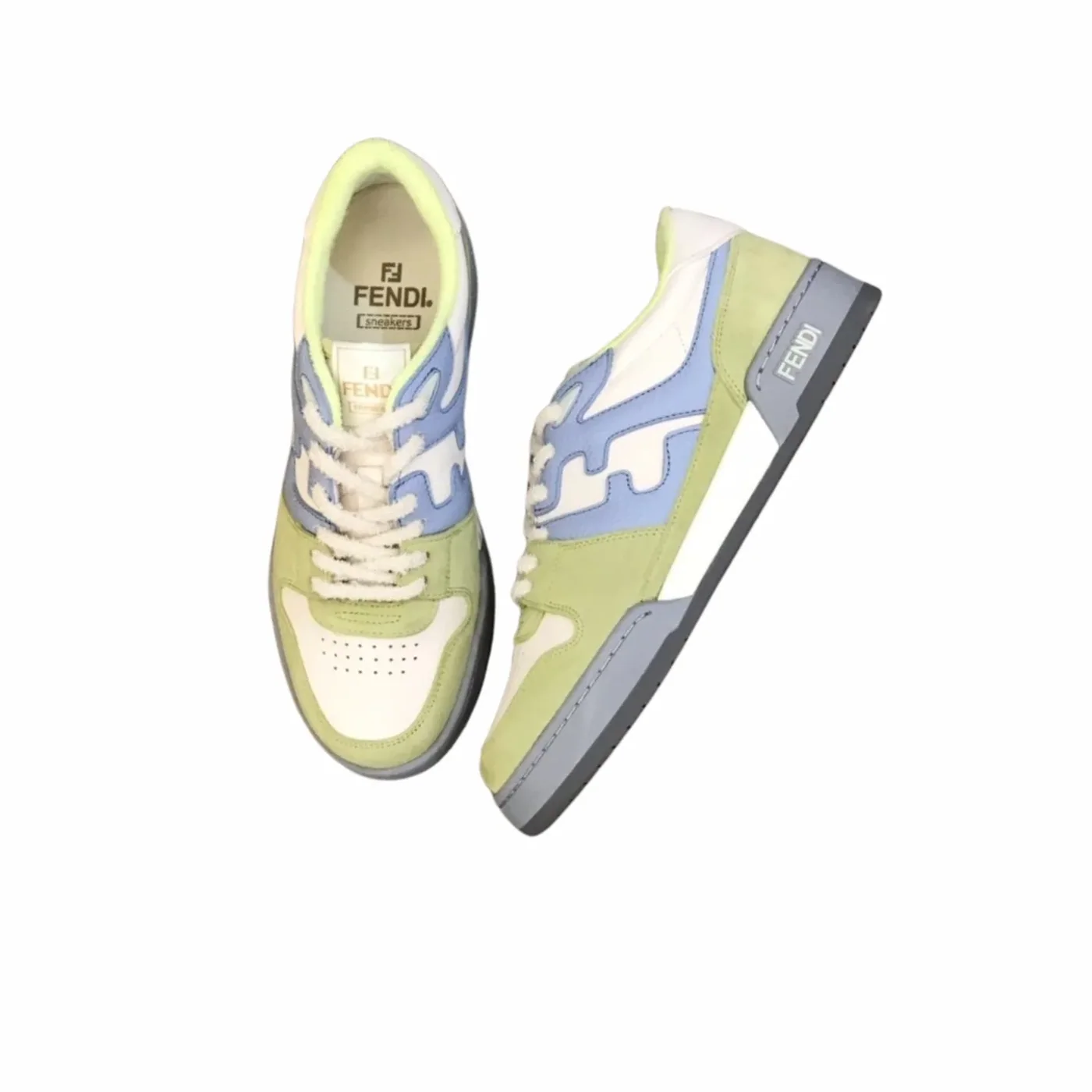 Fendi FD Match Low Tops Sneakers Light Green Fendi FD Match Low Tops Sneakers Light Green