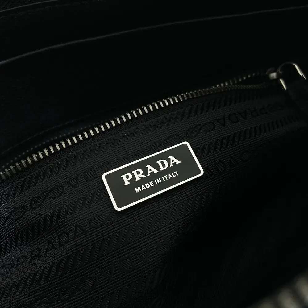 Prada Bonnie Medium Antiqued Leather Tote Bag for Women in Black