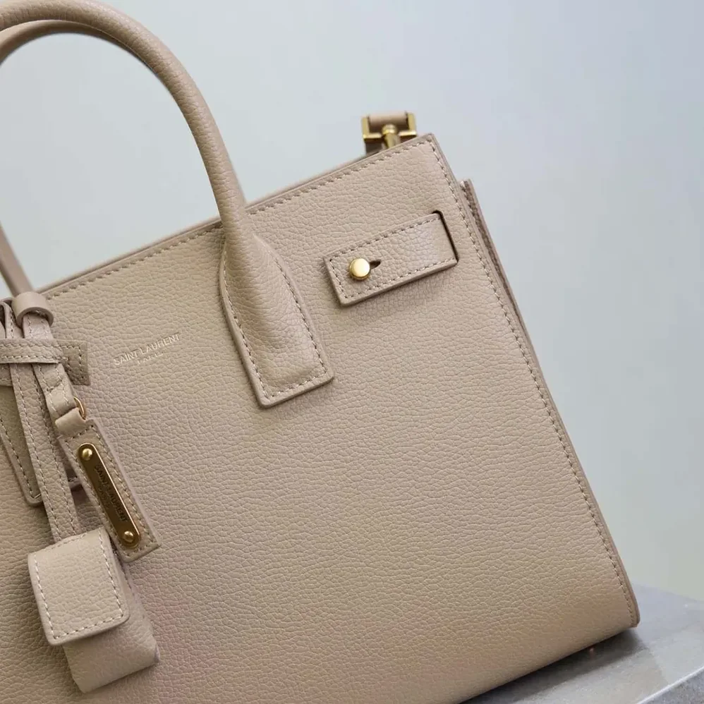 Saint Laurent YSL Baby Sac De Jour In Supple Grained Leather for Women in Beige