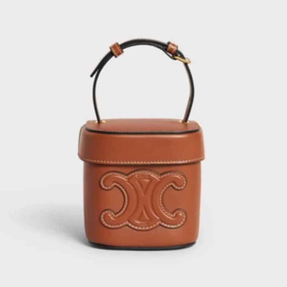 Celine Small Box Cuir Triomphe in Smooth Calfskin for Women in Brown