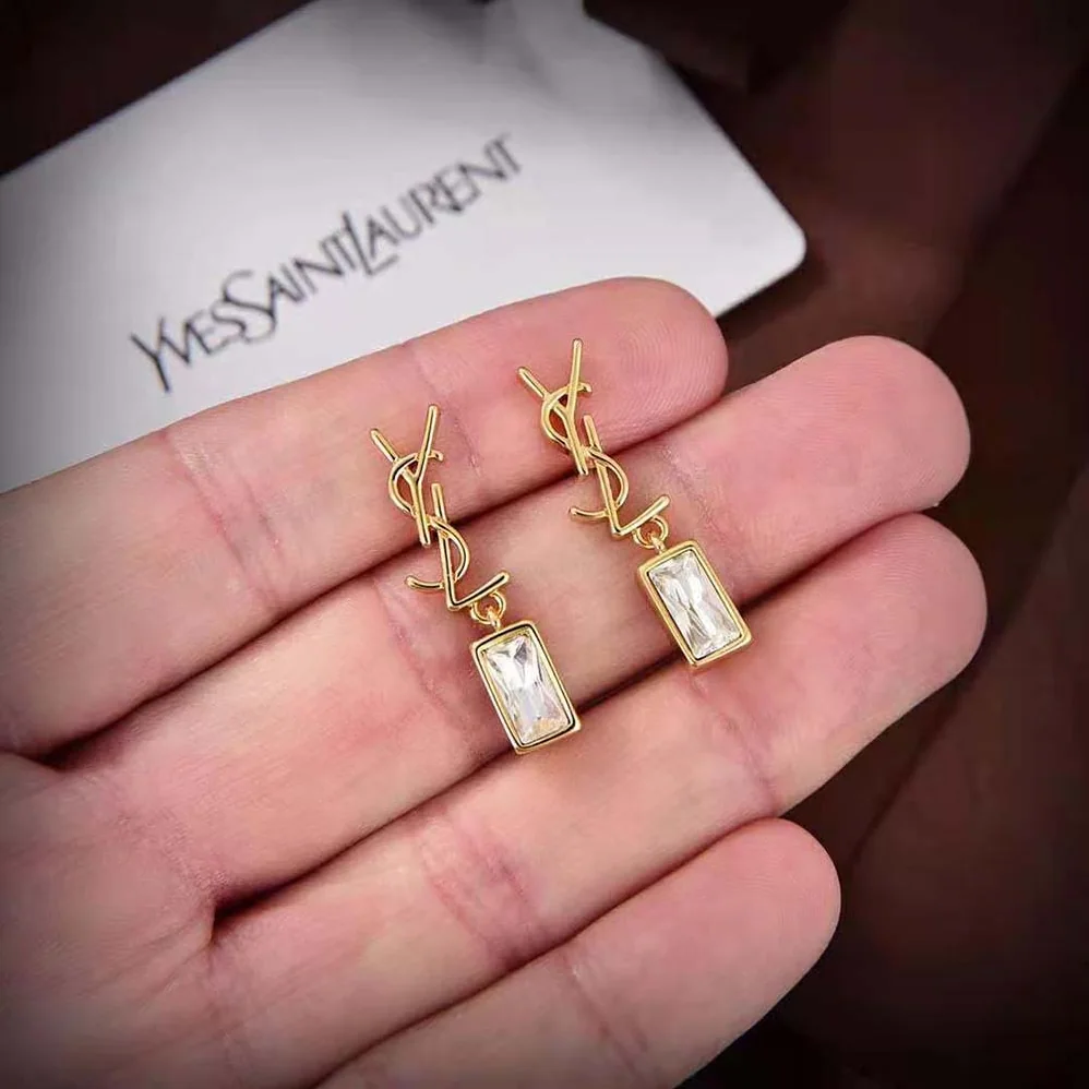 Saint Laurent YSL Cassandre Single Earring in Metal and Rhinestones for Women Saint Laurent YSL Cassandre Single Earring in Metal and Rhinestones for Women