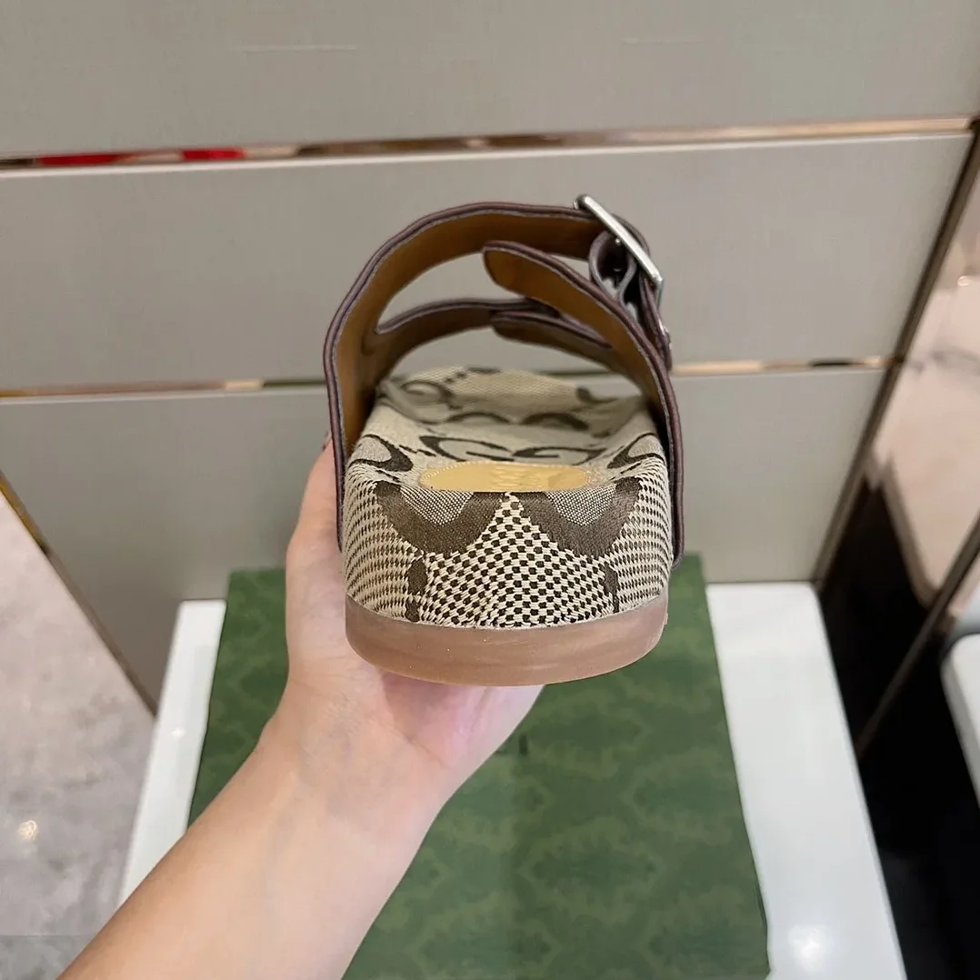 Gucci Maxi GG Slide Sandal With Straps Beige And Ebony 2HK60 Gucci Maxi GG Slide Sandal With Straps Beige And Ebony 2HK60