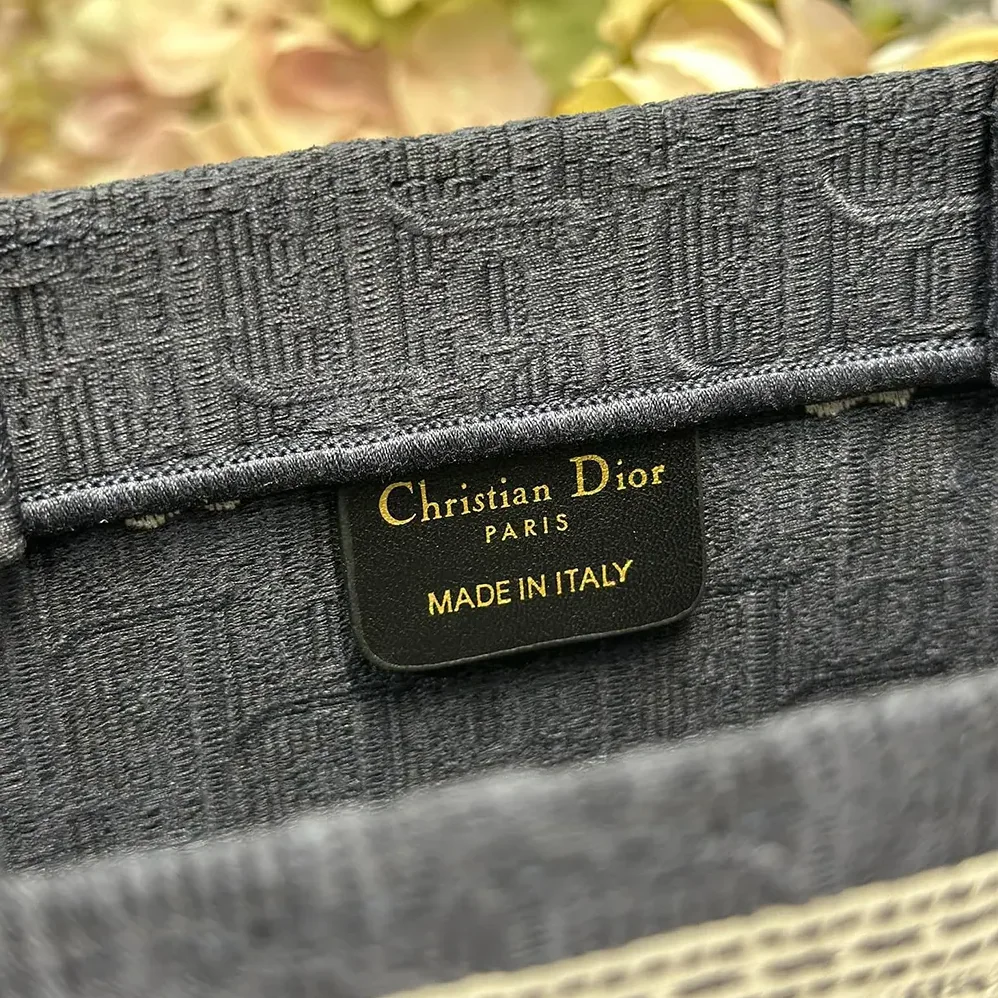 Dior Medium Dior Book Tote with Strap Celestial Blue Dior Oblique Embroidery with White Lace and Dior Médaillon for Wome Dior Medium Dior Book Tote with Strap Celestial Blue Dior Oblique Embroidery with White Lace and Dior Médaillon for Wome