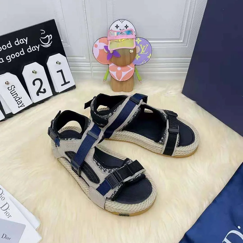Dior Atlas Sandal Beige and Black Dior Oblique Jacquard with Beige Suede for Men Dior Atlas Sandal Beige and Black Dior Oblique Jacquard with Beige Suede for Men