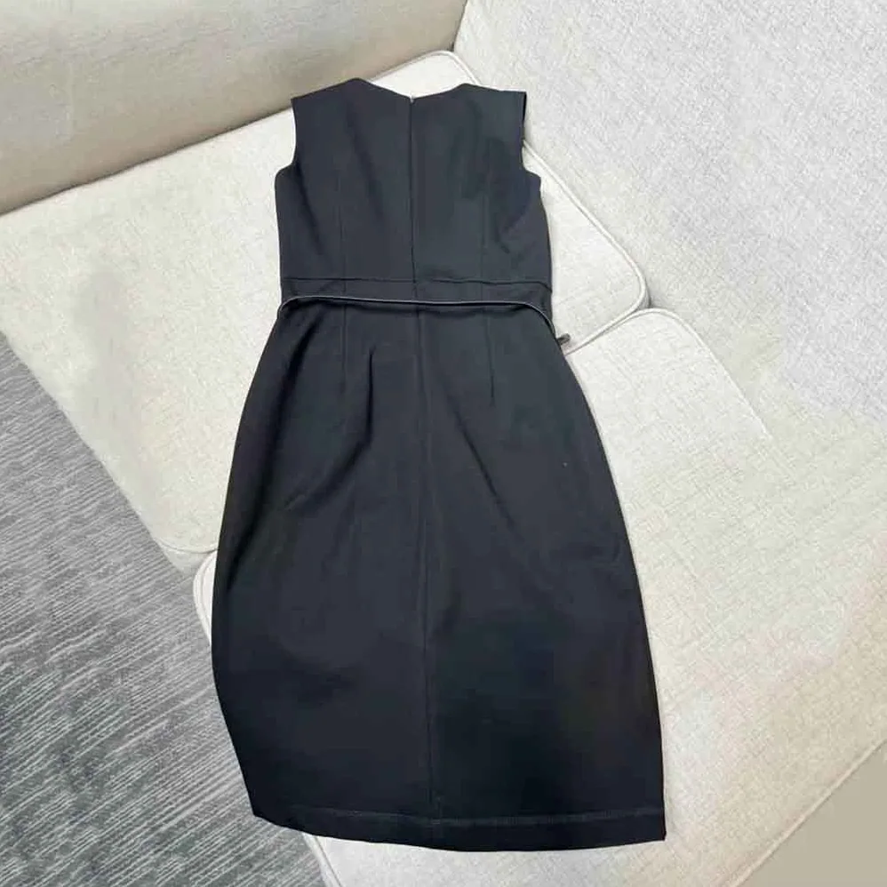 Fendi Midi-Length Sheath Black Pique Jersey Dress for Women