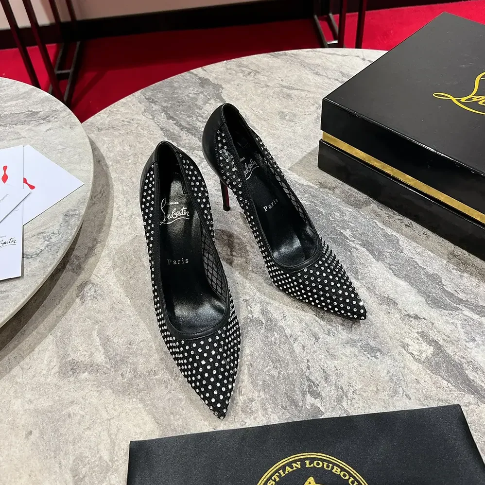 Christian Louboutin Apostropha Mesh Strass 80mm Pumps for Women in Black