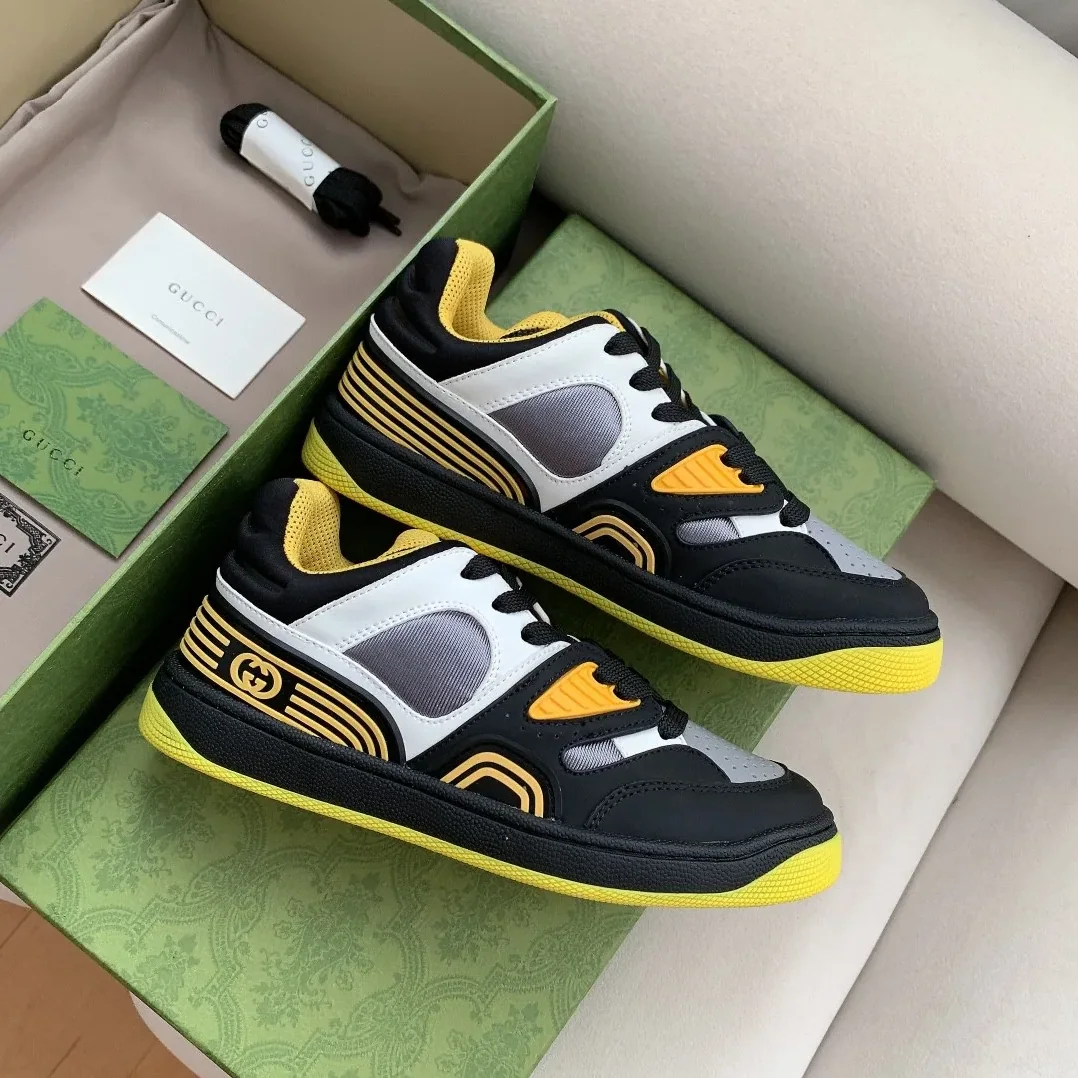 Gucci Basket Sneaker Black Yellow And White for Men Gucci Basket Sneaker Black Yellow And White for Men