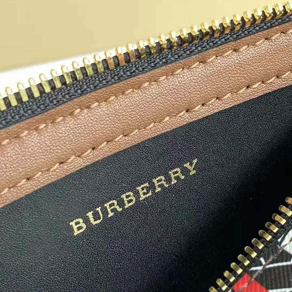 Burberry The Monogram Stripe E-canvas and Leather Barrel Bag for Women