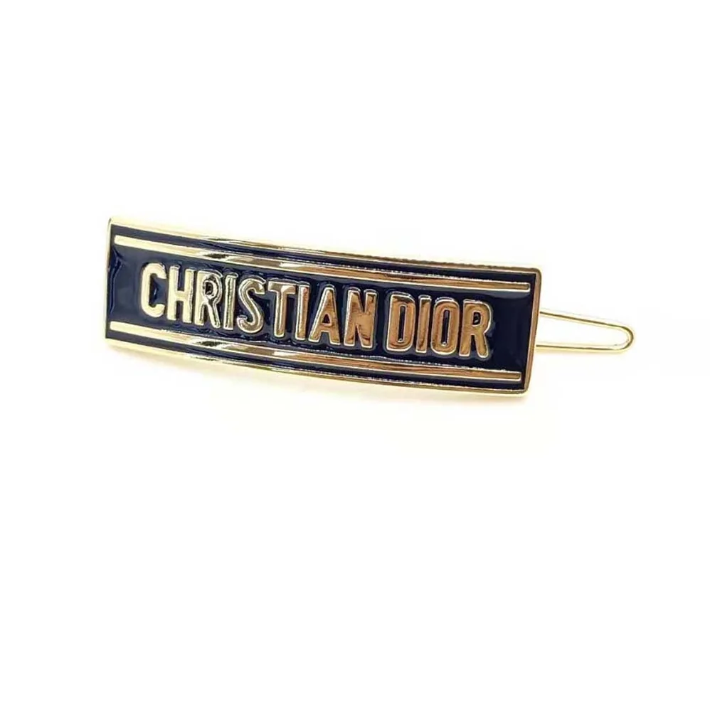 Dior Dior-ID Barrette Gold-Finish Metal and Black Lacquer for Women Dior Dior-ID Barrette Gold-Finish Metal and Black Lacquer for Women