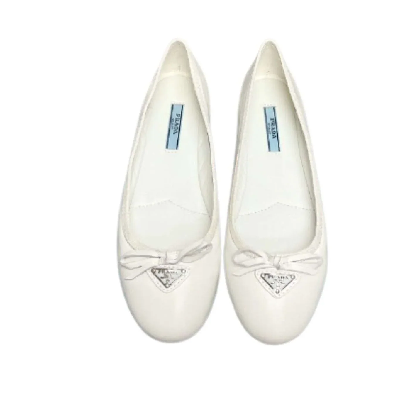 Prada Nappa Ballerinas White Prada Nappa Ballerinas White