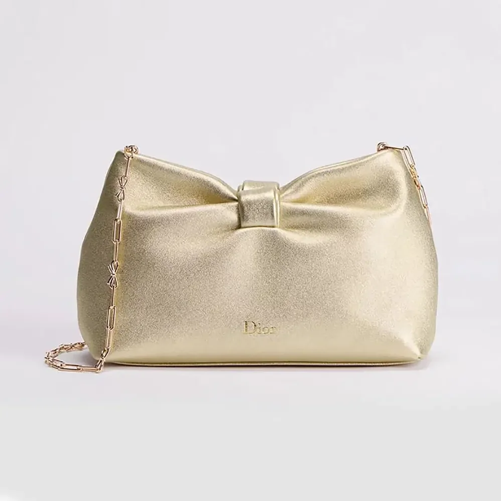Dior Or Small Dior Bow Bag Mekong Laminated Lambskin for Women Dior Or Small Dior Bow Bag Mekong Laminated Lambskin for Women