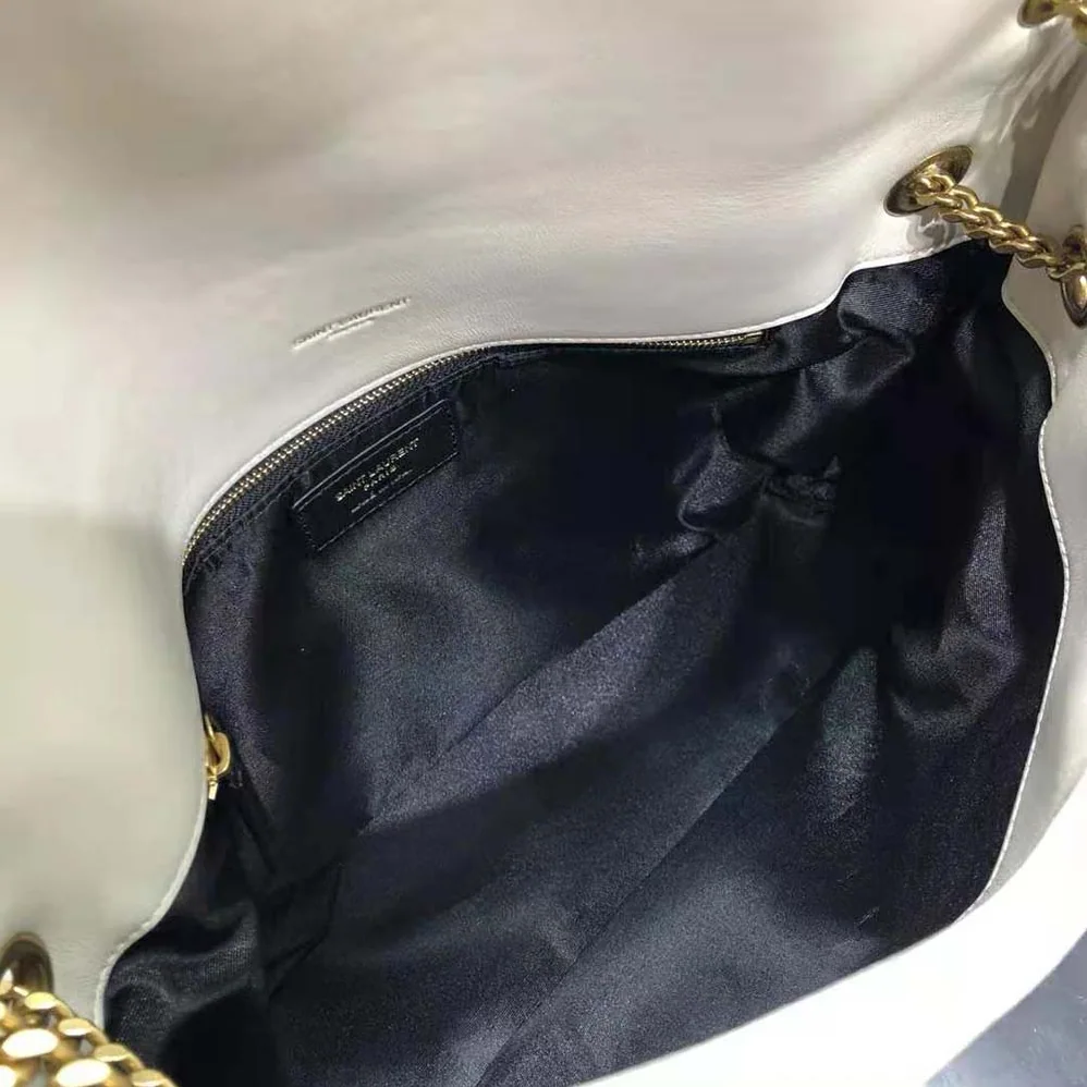 Saint Laurent YSL Puffer Medium Chain Bag in Quilted Lambskin for Women in White Saint Laurent YSL Puffer Medium Chain Bag in Quilted Lambskin for Women in White