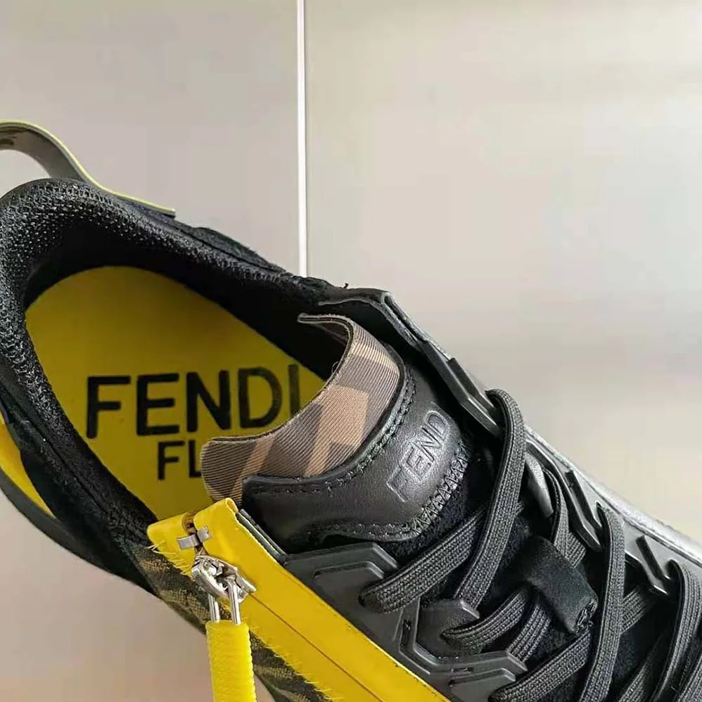 Fendi Flow Black Leather Low for Men in Tops Fendi Flow Black Leather Low for Men in Tops