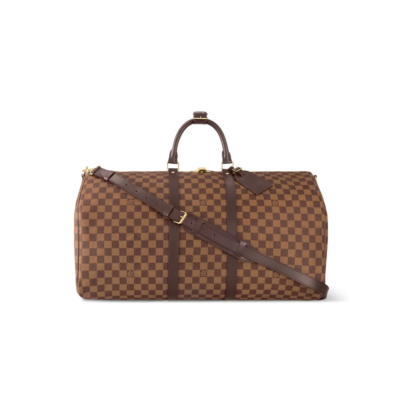 Louis Vuitton Keepall Bandouliere 55 Travel Bag / Brown Damier Ebene Gold Hardware