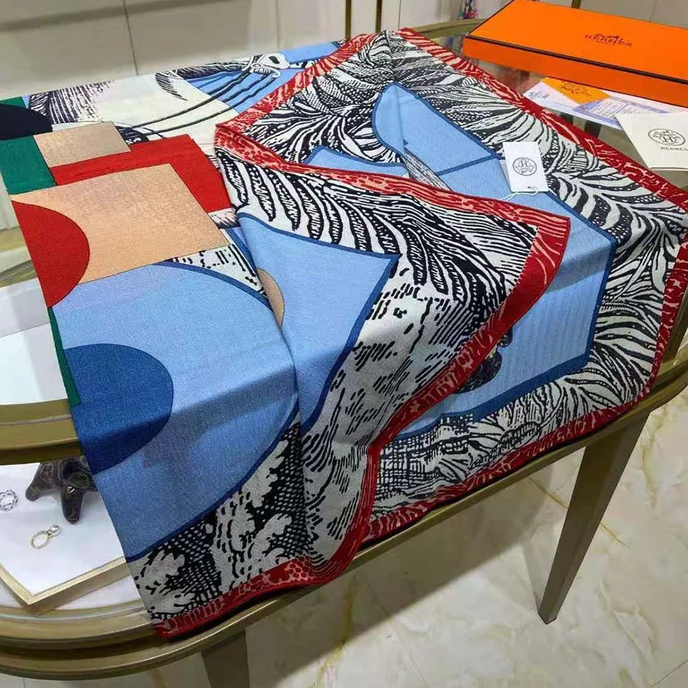 Hermes Cavalier En Formes Scarf 90 for Women in Blue
