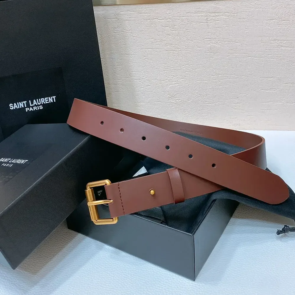 Saint Laurent YSL Motorcycle Belt in Leather for Unisex