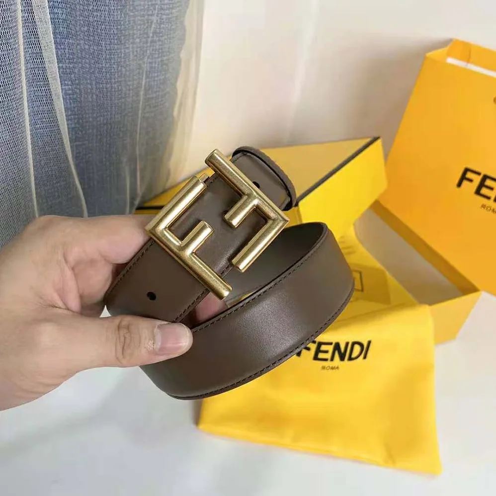 Fendi Belt with Loop and FF Stud Buckle for Women in Silver Fendi Belt with Loop and FF Stud Buckle for Women in Silver