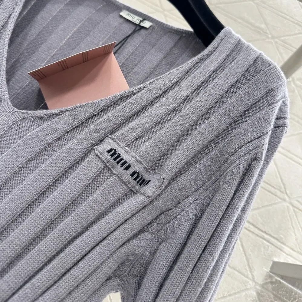 Miu Miu Wool And Cashmere V for Women in Neck Sweater