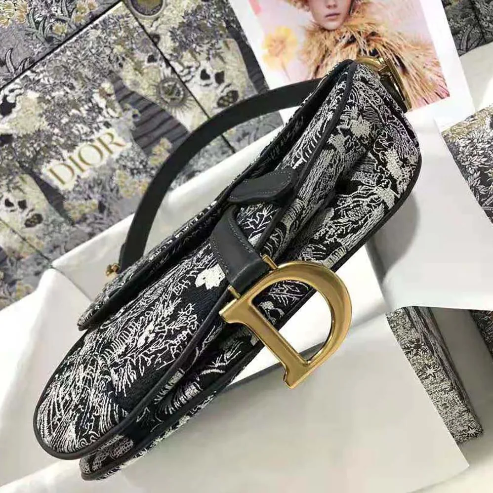 Dior Saddle Bag Toile DE Jouy Reverse Jacquard for Women Dior Saddle Bag Toile DE Jouy Reverse Jacquard for Women