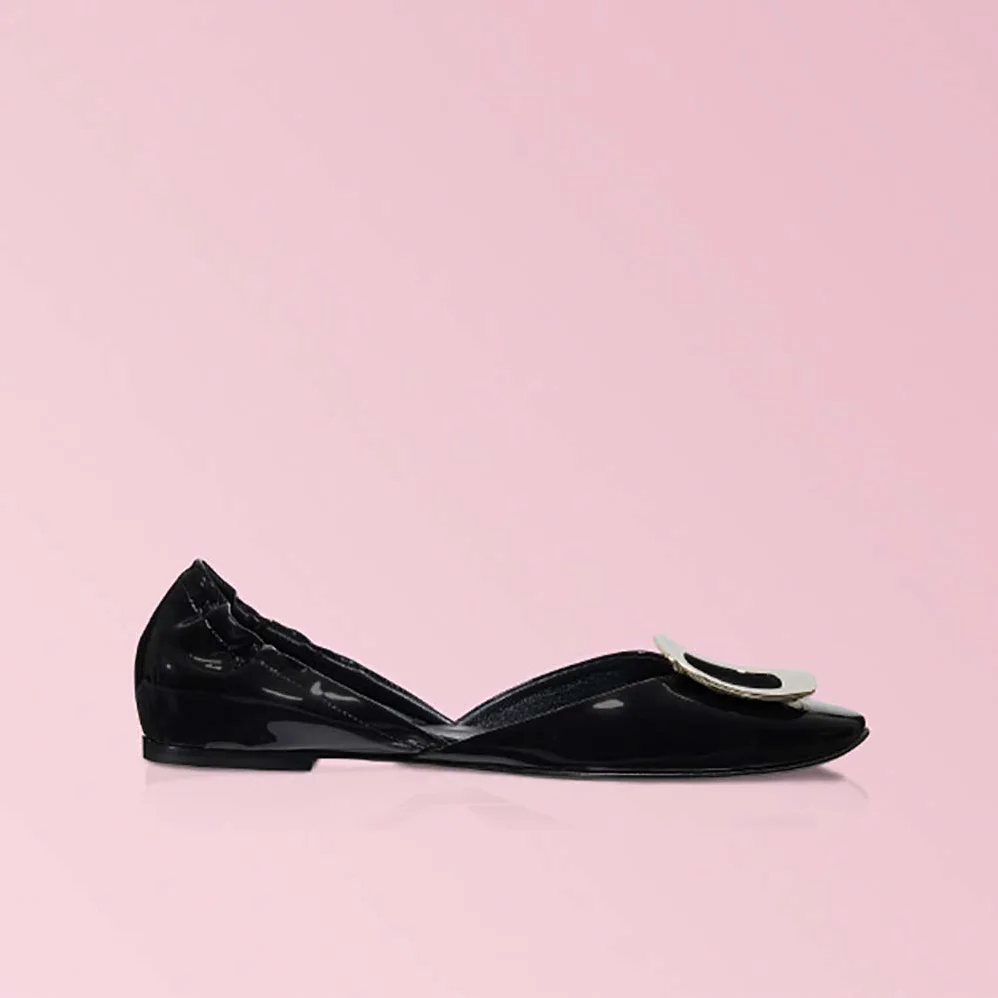 Roger Vivier Shoes Chips Ballerinas in Patent Leather for Women in Black