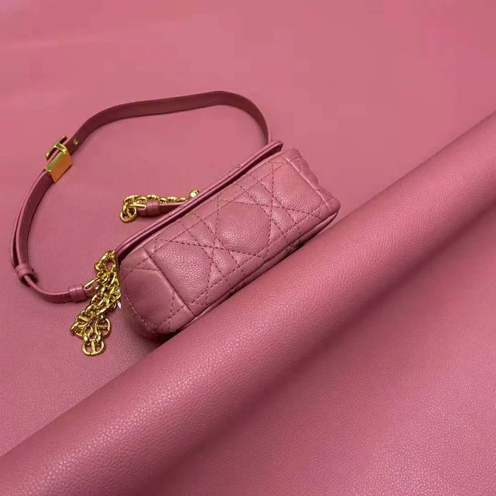 Dior Micro Dior Caro Bag Yarrow Pink Supple Cannage Calfskin for Women