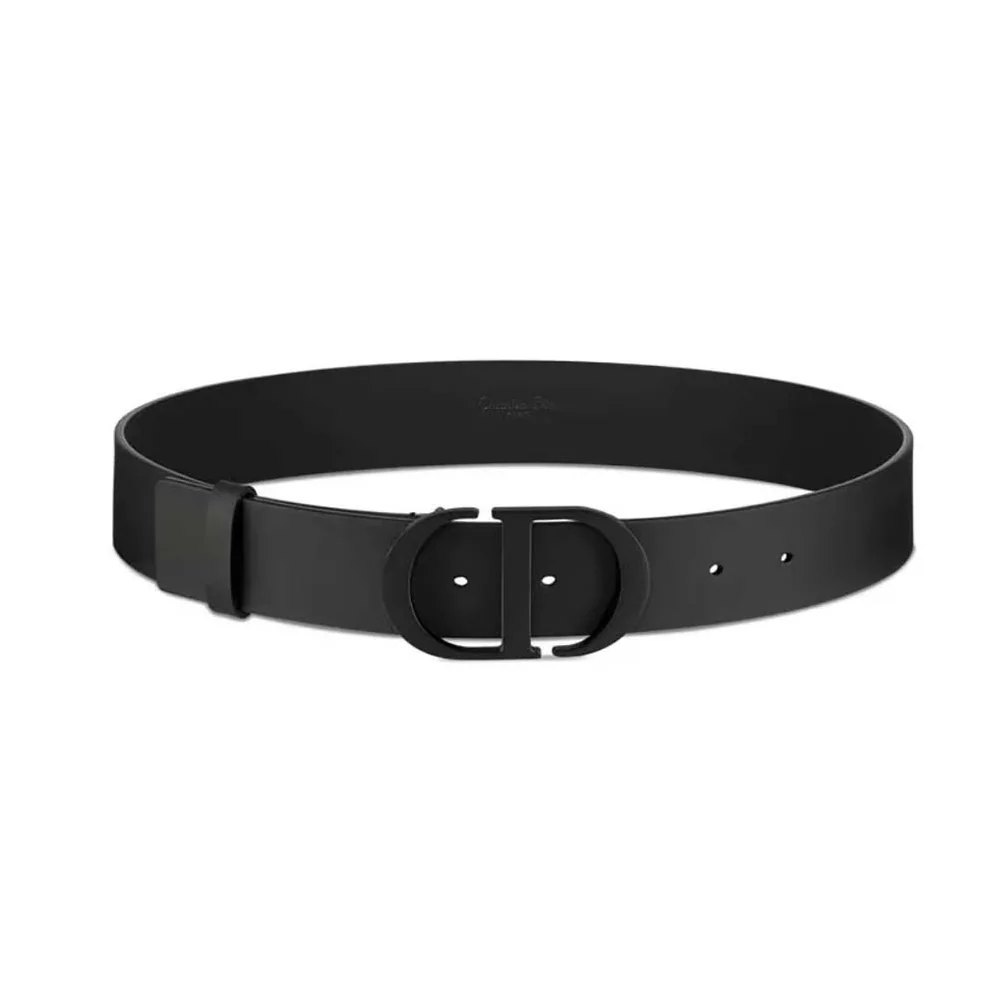 Dior 30 Montaigne Belt in Calfskin Leather for Men in Black Dior 30 Montaigne Belt in Calfskin Leather for Men in Black