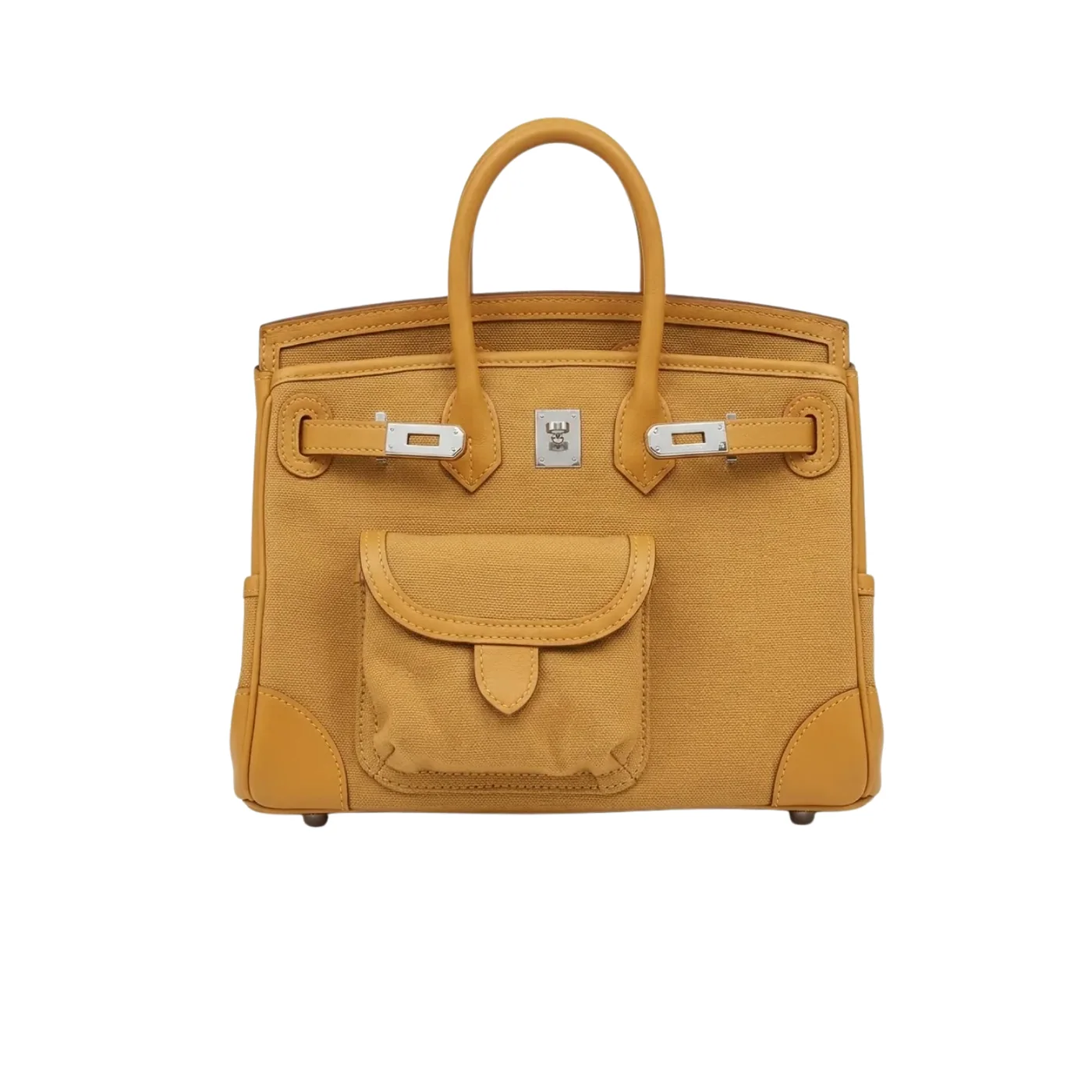 Hermes Birkin Cargo 25 Top Handle Bag in Beige Silver Hardware Hermes Birkin Cargo 25 Top Handle Bag in Beige Silver Hardware