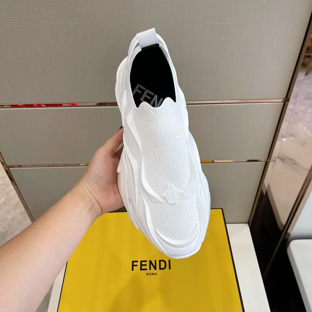 FD Fendi Flow Running Sneakers White 7E1504AHI8F0V4D