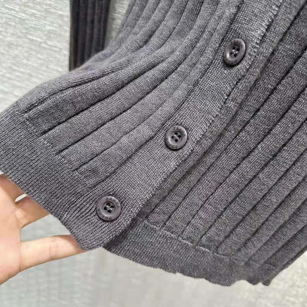 Prada Cashmere and Silk Cardigan with Collar for Women in Gray Prada Cashmere and Silk Cardigan with Collar for Women in Gray