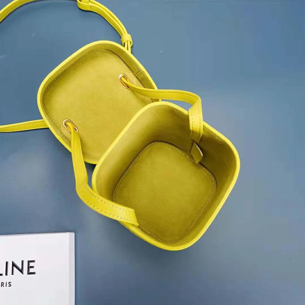 Celine Small Box Cuir Triomphe in Smooth Calfskin for Women in Yellow