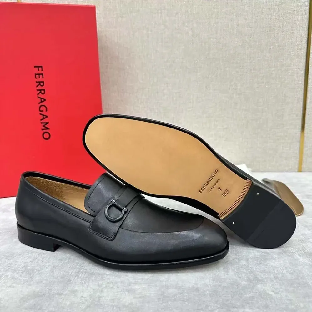 Salvatore Ferragamo Moccasin with Gancini Ornament for Men Salvatore Ferragamo Moccasin with Gancini Ornament for Men