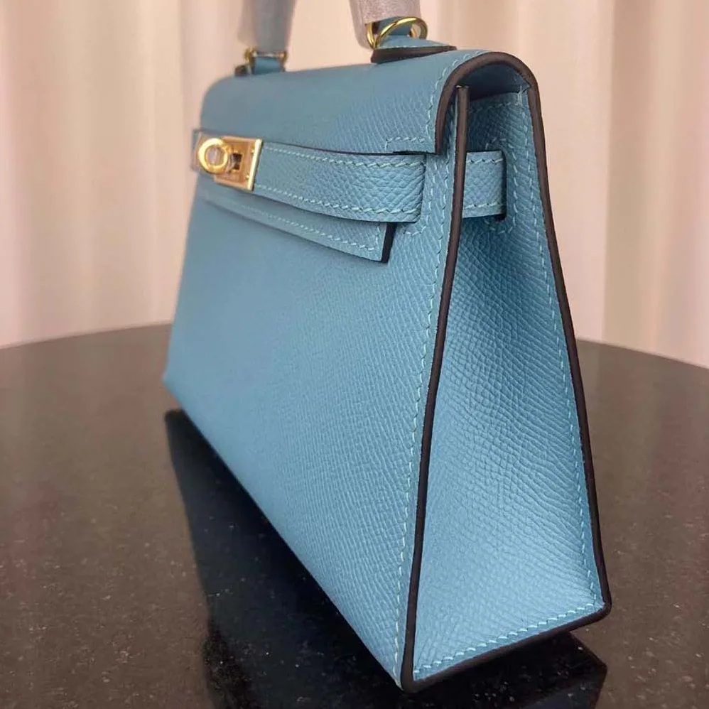 Hermes Kelly Bag 20 in Epsom Leather for Women in Blue Hermes Kelly Bag 20 in Epsom Leather for Women in Blue