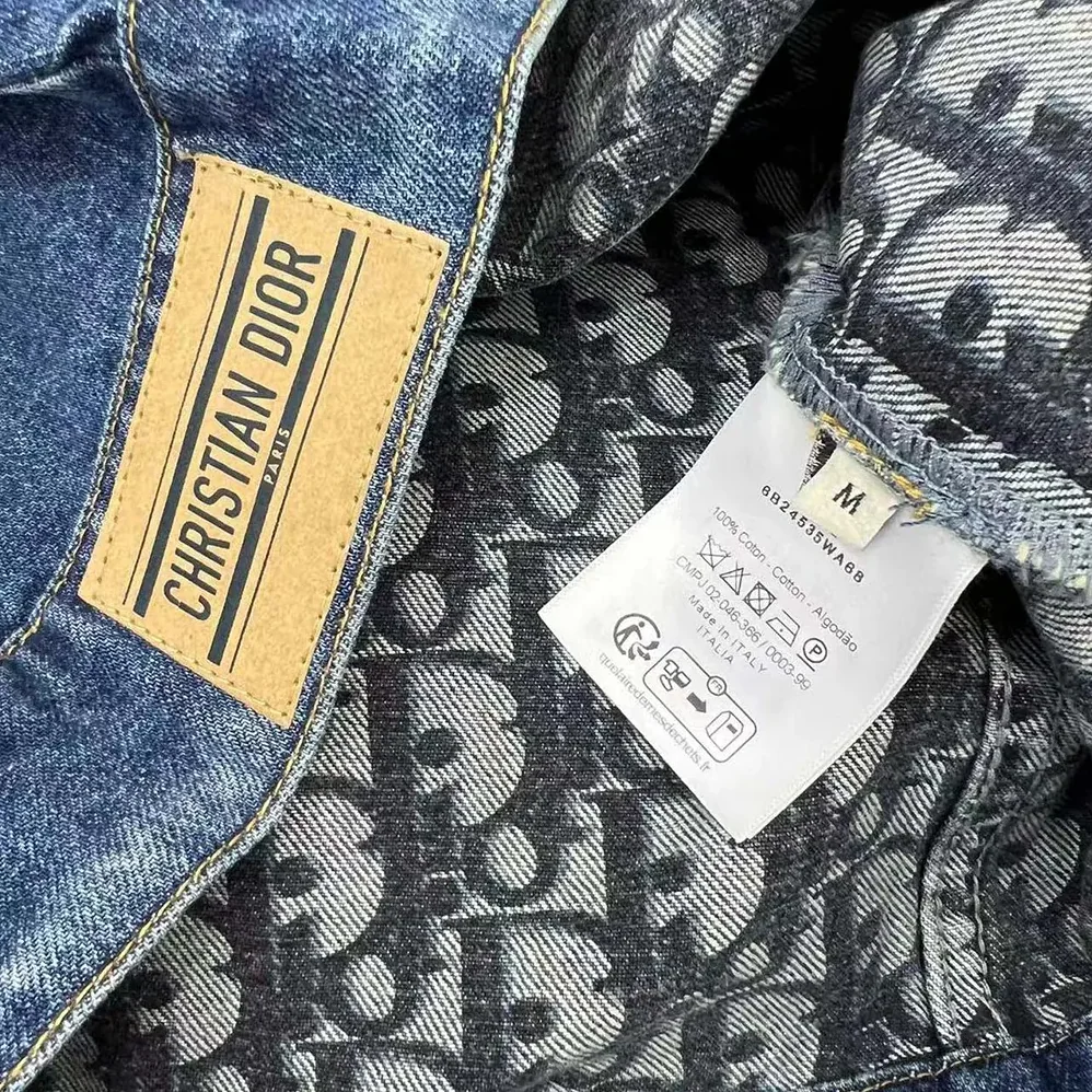 Dior Jacket Blue Stonewashed Cotton Denim with Dior Oblique Interior for Women