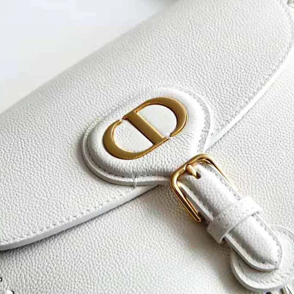 Dior Medium Dior Bobby Bag Grained Calfskin with Whipstitched Seams for Women in White Dior Medium Dior Bobby Bag Grained Calfskin with Whipstitched Seams for Women in White