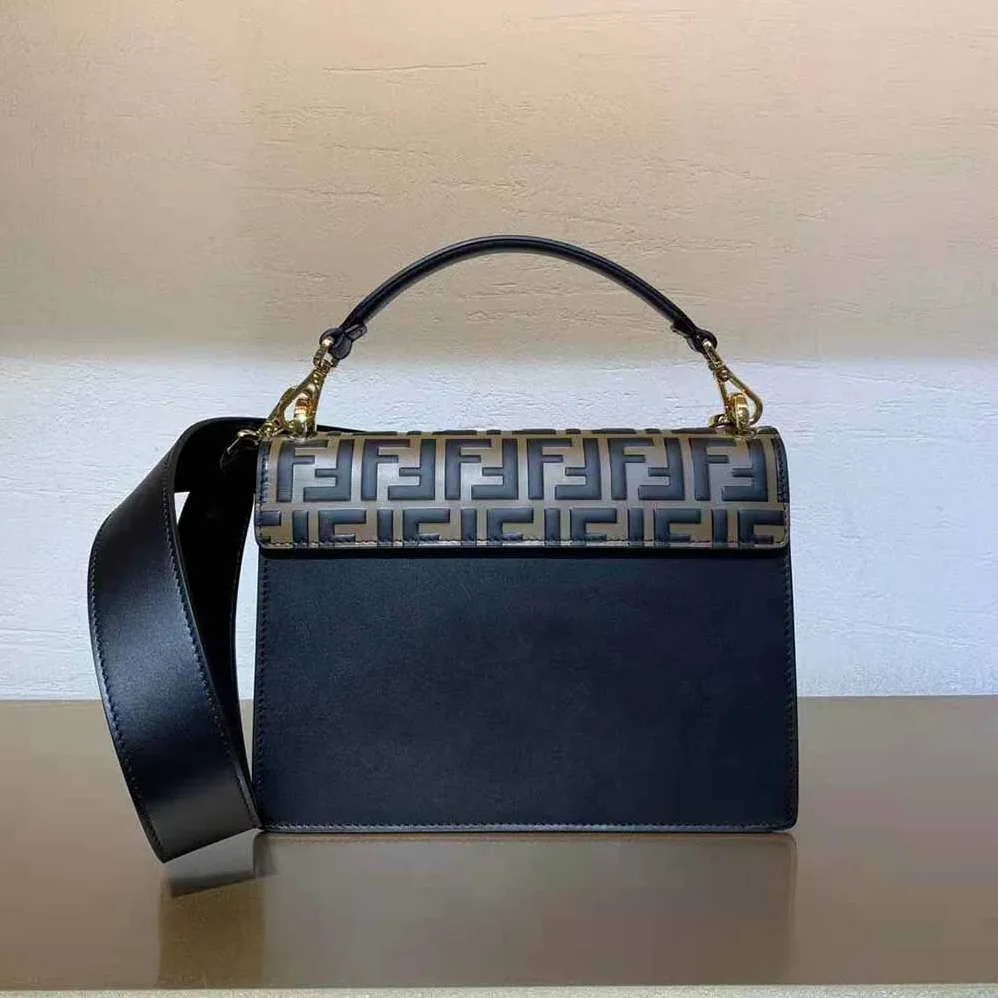 Fendi Kan U Black Leather Bag for Women