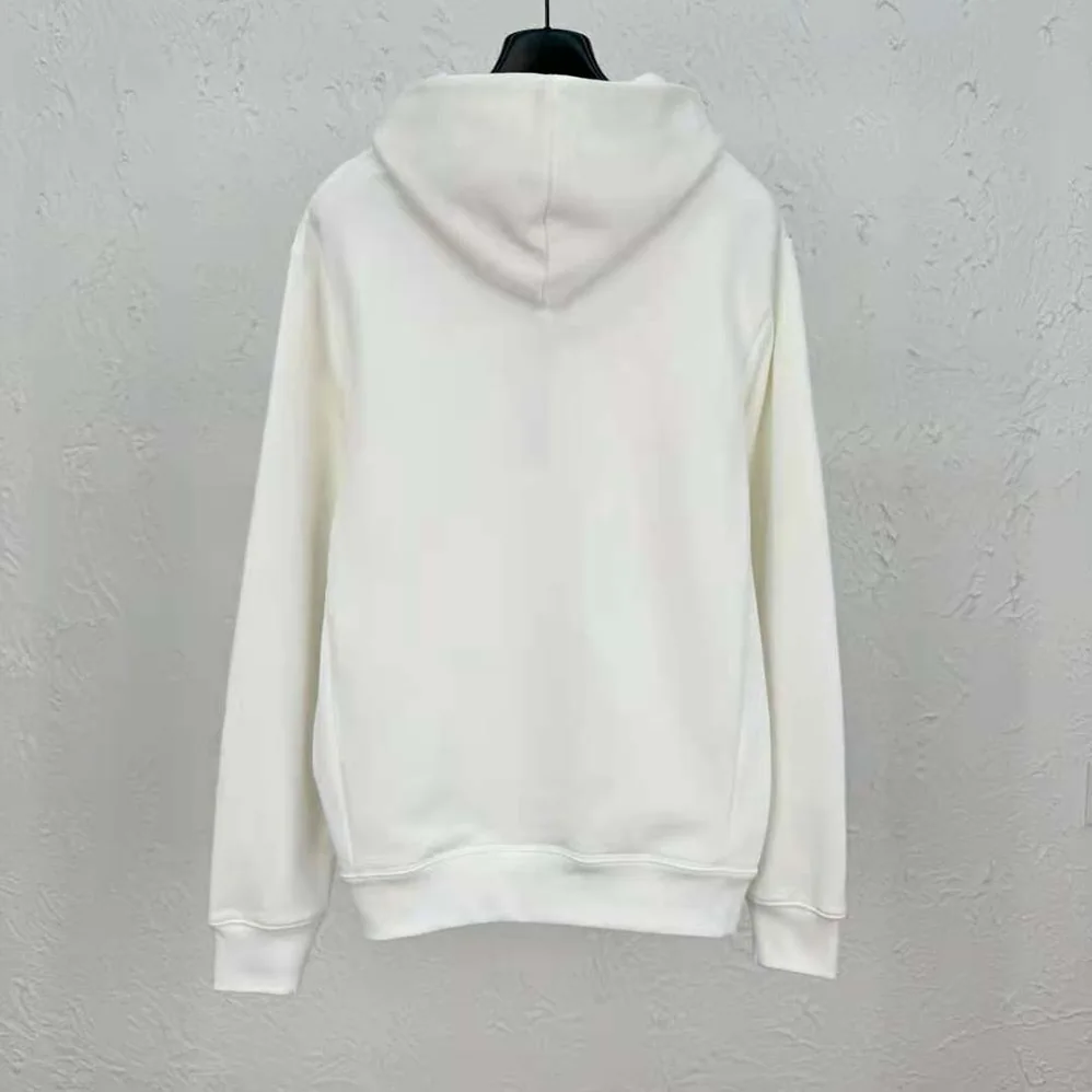 Dior Relaxed-fit Hooded Sweatshirt White Cotton Fleece for Men
