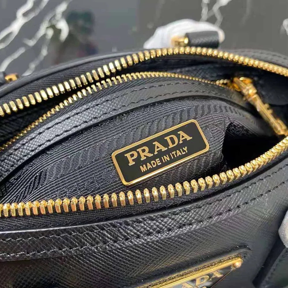Prada Saffiano Leather Top-handle Bag for Women in Black