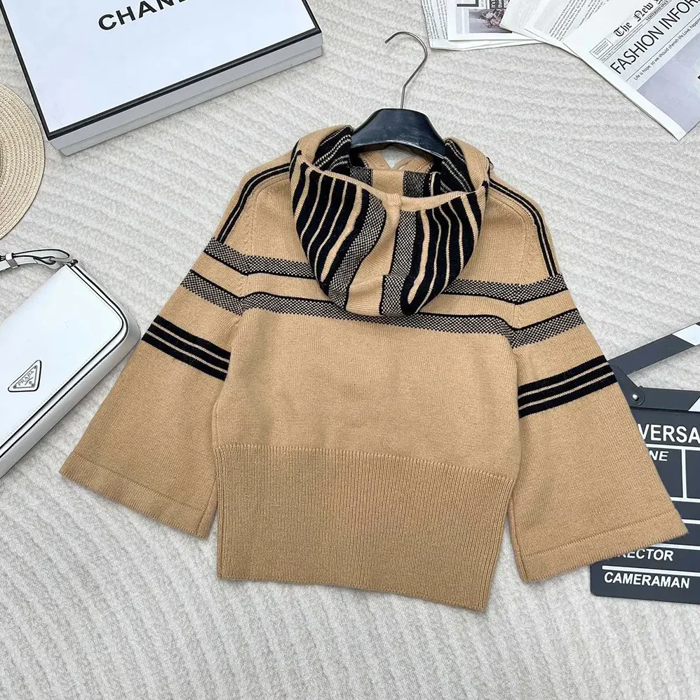 Dior DiorAlps Three-Quarter Sleeve Hooded Sweater Pink Wool for Women