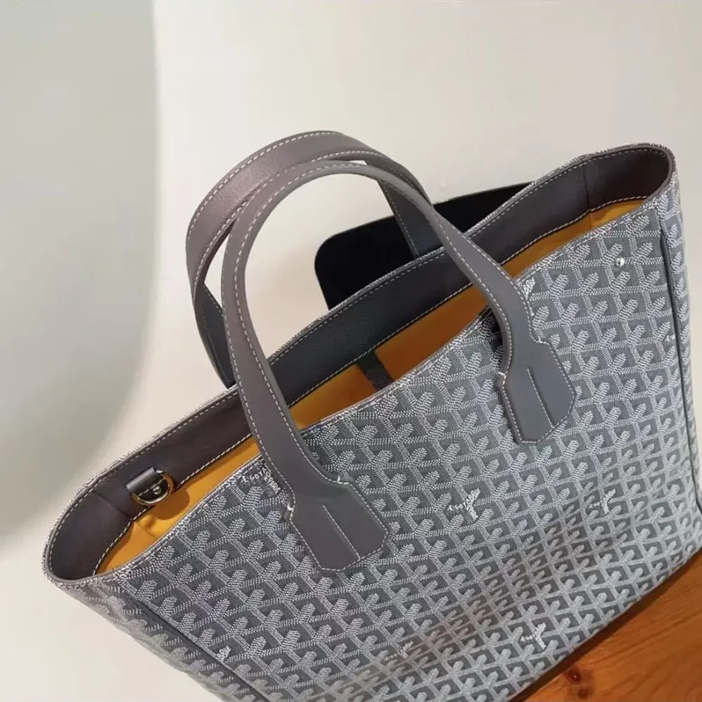 Goyard Voltaire Tote Bag in Goyardine Canvas & Chevroches Calfskin for Unisex in Gray