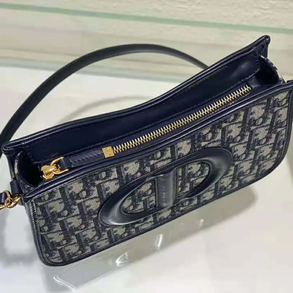 Dior CD Signature Hobo Mini Bag Blue Dior Oblique Jacquard for Women Dior CD Signature Hobo Mini Bag Blue Dior Oblique Jacquard for Women