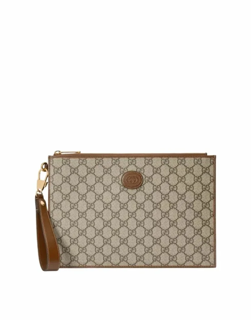 Gucci Pouch With Interlocking G Brown / Gucci Pouch With Interlocking G Brown /