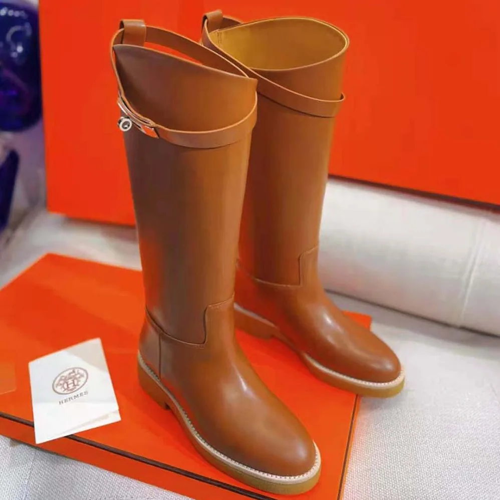 Hermes Jumping Boot in Heritage Calfskin for Women in Brown