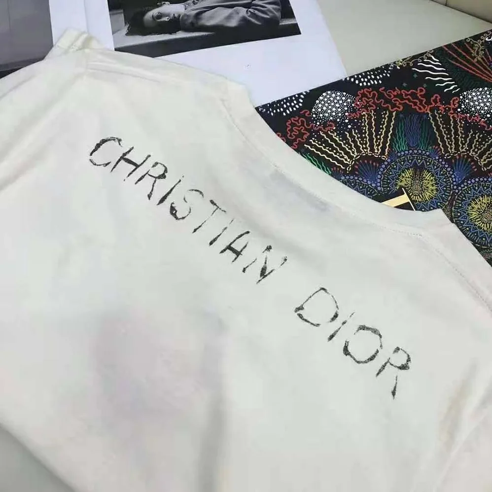 Dior Love Moves T-shirt Ecru Cotton Jersey and Linen for Women Dior Love Moves T-shirt Ecru Cotton Jersey and Linen for Women