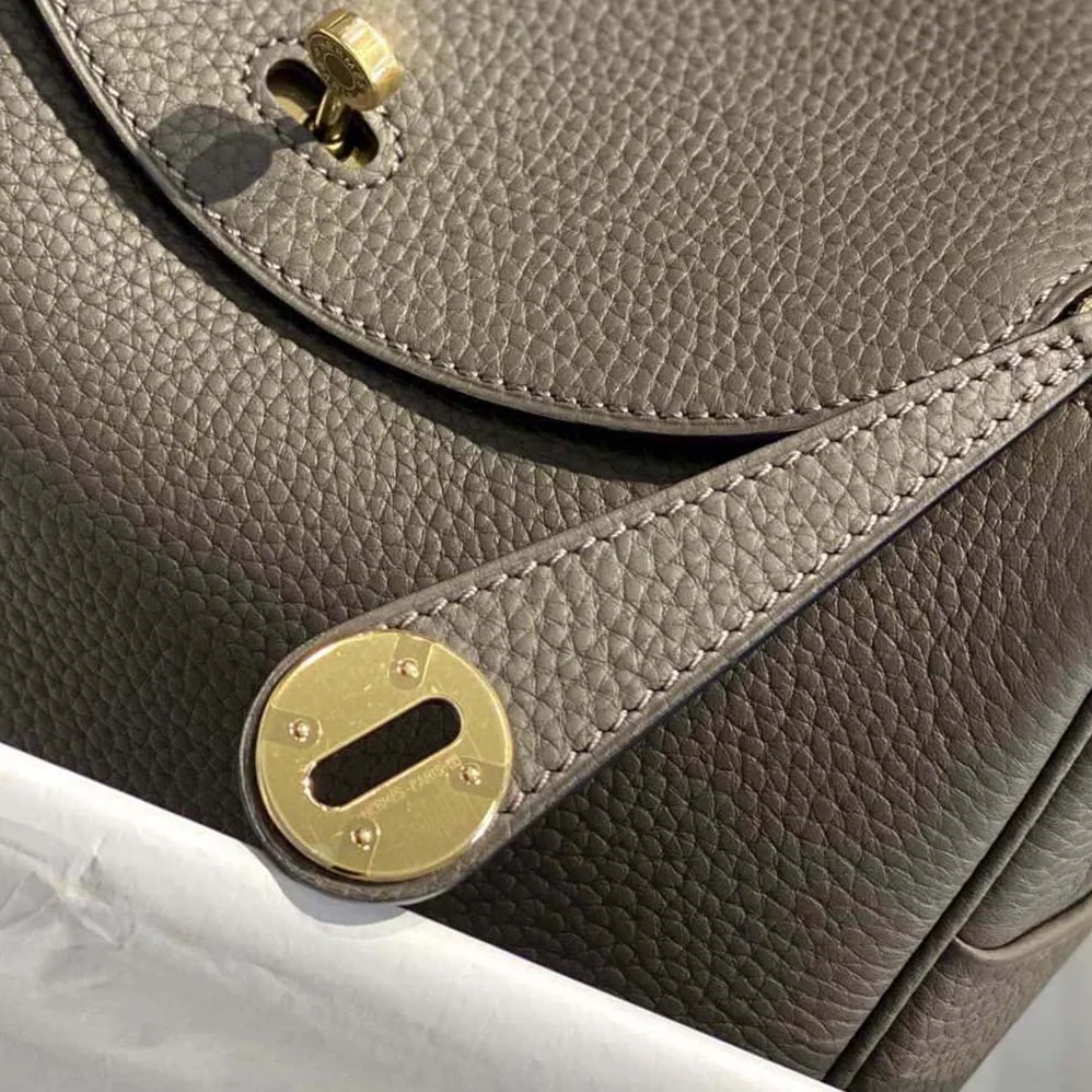 Hermes Lindy 26 in Clemence Leather for Women in Gray/Gold Hermes Lindy 26 in Clemence Leather for Women in Gray/Gold