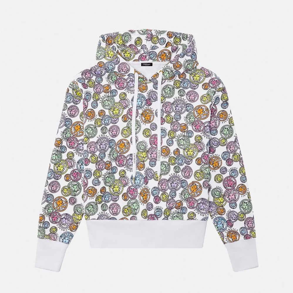Versace Medusa Amplified Print Cotton Hoodie for Women