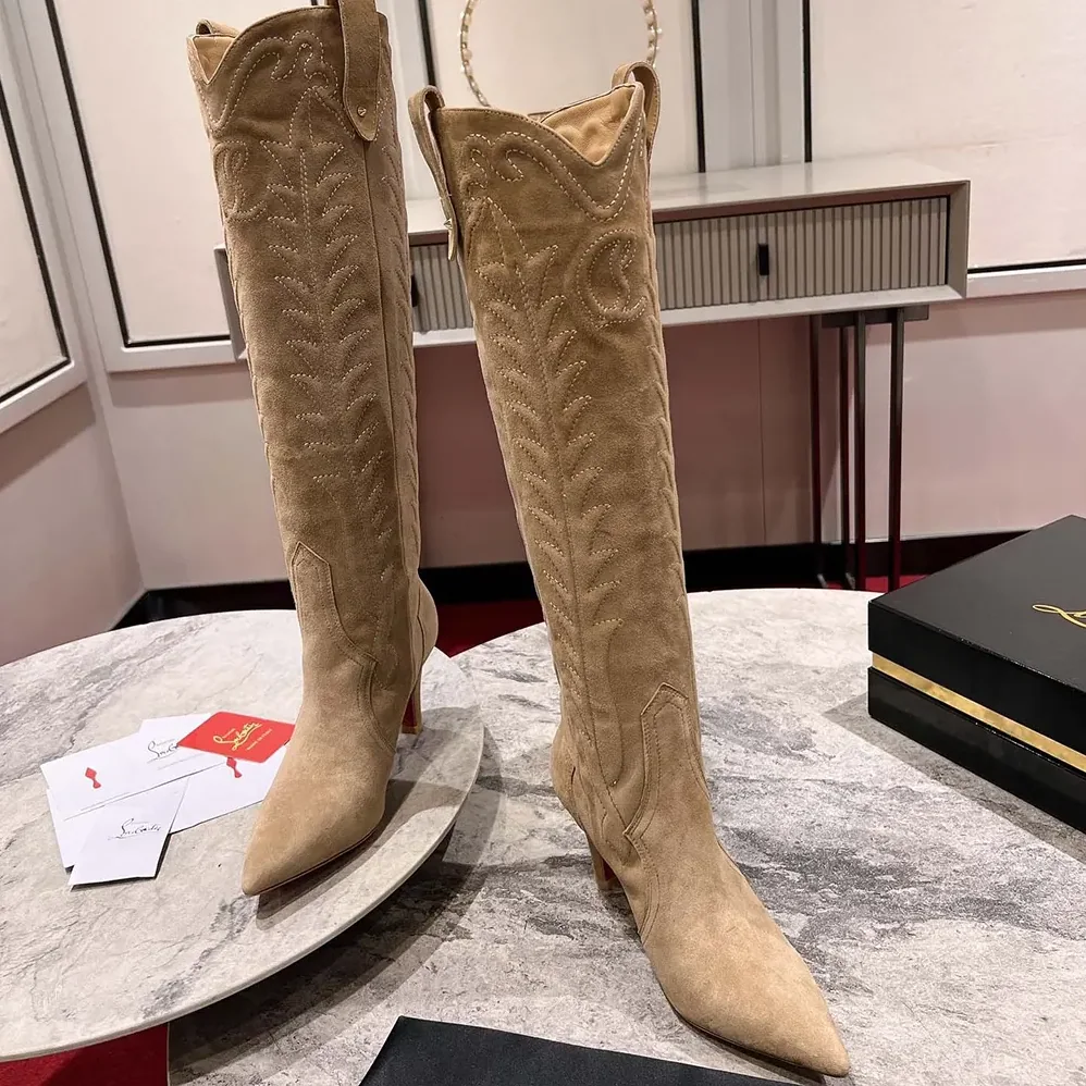 Christian Louboutin Santia Botta 85 mm Boots Veau Velours for Women