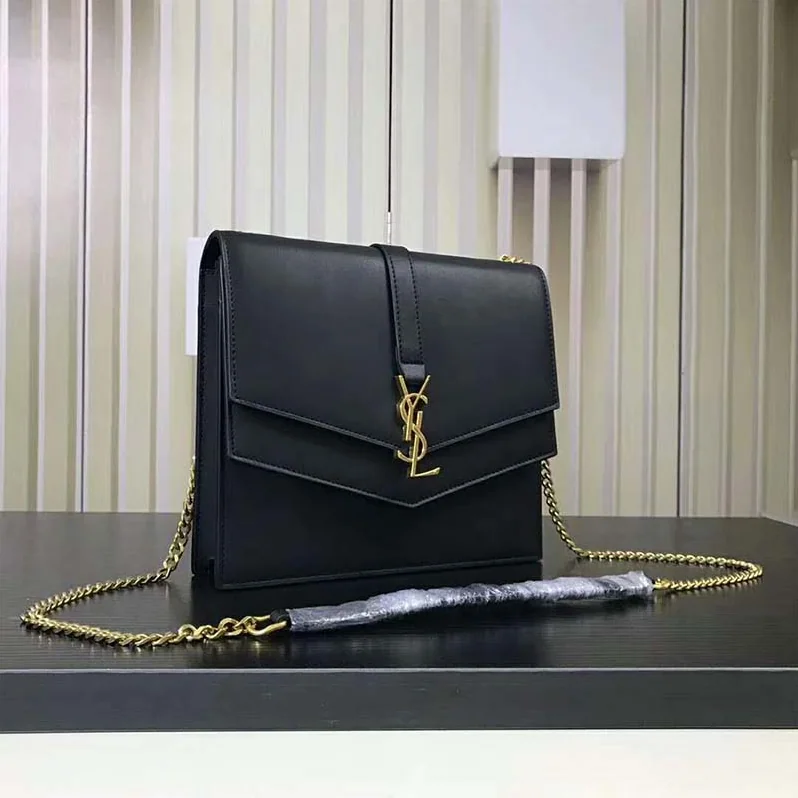 Saint Laurent YSL Sulpice Medium in Smooth Leather for Women in Black